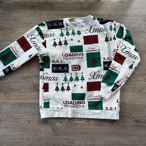 Mens Zara Christmas Sweatshirt - Medium - FUN and RARE
